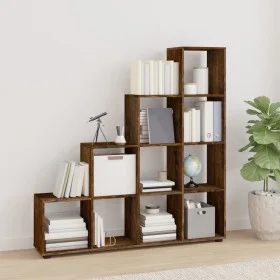 Ladder-shaped shelving made of smoked oak plywood by vidaXL, Bookcases and shelves - Ref: Foro24-342600, Price: 125,20 €, Dis...