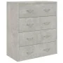 Sideboard with 4 concrete gray drawers 60x30.5x71 cm by vidaXL, Sideboards - Ref: Foro24-342578, Price: 95,60 €, Discount: %