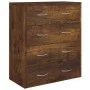 Sideboard with 4 smoked oak drawers 60x30.5x71 cm by vidaXL, Sideboards - Ref: Foro24-342580, Price: 95,01 €, Discount: %