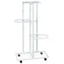 Blumenständer 4 Höhen und Rollen weißes Eisen 44x23x80cm von vidaXL, Topfständer - Ref: Foro24-343116, Preis: 39,14 €, Rabatt: %
