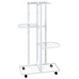 Blumenständer 4 Höhen und Rollen weißes Eisen 44x23x80cm von vidaXL, Topfständer - Ref: Foro24-343116, Preis: 39,59 €, Rabatt: %