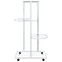 Blumenständer 4 Höhen und Rollen weißes Eisen 44x23x80cm von vidaXL, Topfständer - Ref: Foro24-343116, Preis: 39,14 €, Rabatt: %