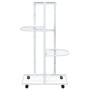 Blumenständer 4 Höhen und Rollen weißes Eisen 44x23x80cm von vidaXL, Topfständer - Ref: Foro24-343116, Preis: 39,59 €, Rabatt: %