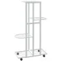 Blumenständer 4 Höhen und Rollen weißes Eisen 44x23x80cm von vidaXL, Topfständer - Ref: Foro24-343116, Preis: 39,14 €, Rabatt: %