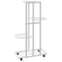 Blumenständer 4 Höhen und Rollen weißes Eisen 44x23x80cm von vidaXL, Topfständer - Ref: Foro24-343116, Preis: 39,59 €, Rabatt: %