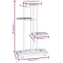 Blumenständer 4 Höhen und Rollen weißes Eisen 44x23x80cm von vidaXL, Topfständer - Ref: Foro24-343116, Preis: 39,59 €, Rabatt: %