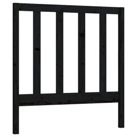 Solid black pine wood bed headboard 81x4x100 cm by vidaXL, Headboards and footboards - Ref: Foro24-817669, Price: 36,99 €, Di...