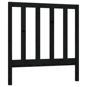 Solid black pine wood bed headboard 81x4x100 cm by vidaXL, Headboards and footboards - Ref: Foro24-817669, Price: 36,47 €, Di...