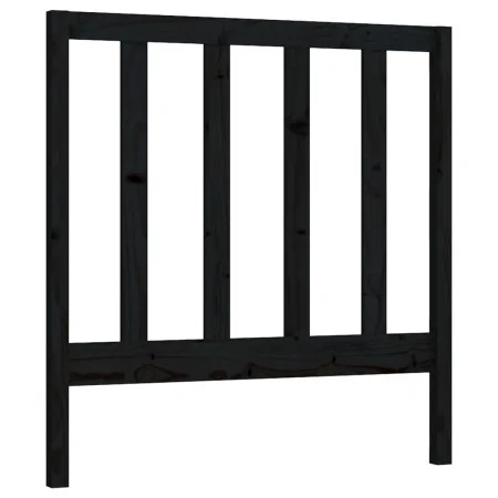 Cabecero de cama madera maciza de pino negro 81x4x100 cm de vidaXL, Cabeceros y pies de cama - Ref: Foro24-817669, Precio: 36...
