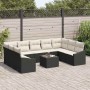 Conjunto de sofá de jardín 10 pcs Negro Poliratán