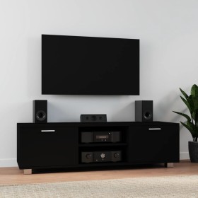 Mueble para TV madera contrachapada negro 140x40,5x35 cm