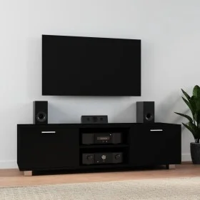 Schwarzer TV-Schrank aus Sperrholz, 140 x 40,5 x 35 cm von vidaXL, TV-Möbel - Ref: Foro24-342624, Preis: 101,60 €, Rabatt: %