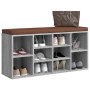 Banco zapatero madera contrachapada gris Sonoma 103x30x48 cm von vidaXL, Bänke für Hallen und Lager - Ref: Foro24-342613, Pre...