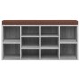Banco zapatero madera contrachapada gris Sonoma 103x30x48 cm von vidaXL, Bänke für Hallen und Lager - Ref: Foro24-342613, Pre...