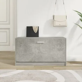 Banco zapatero madera contrachapada gris hormigón 80x24x45 cm by vidaXL, Shoe racks and shoe organizers - Ref: Foro24-342642,...