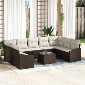 Conjunto de sofá de jardín 10 pcs Marrón Poliratán en Conjuntos de jardín | Comprar online en Foro24