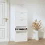 Mueble zapatero madera contrachapada blanco brillo 59x17x169 cm de vidaXL, Zapateros y organizadores de calzado - Ref: Foro24...