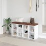 Banco zapatero madera contrachapada blanco brillo 103x30x48 cm von vidaXL, Bänke für Hallen und Lager - Ref: Foro24-342611, P...