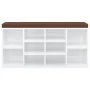 Banco zapatero madera contrachapada blanco brillo 103x30x48 cm by vidaXL, Benches for halls and storage - Ref: Foro24-342611,...