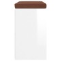 Banco zapatero madera contrachapada blanco brillo 103x30x48 cm von vidaXL, Bänke für Hallen und Lager - Ref: Foro24-342611, P...