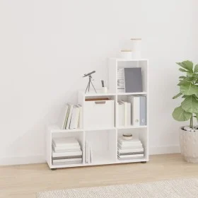 Ladder-shaped shelving made of glossy white plywood by vidaXL, Bookcases and shelves - Ref: Foro24-342605, Price: 84,91 €, Di...