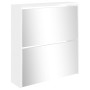 Mueble zapatero con espejo 2 niveles blanco brillo 63x17x67 cm by vidaXL, Shoe racks and shoe organizers - Ref: Foro24-342631...