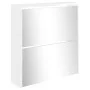 Mueble zapatero con espejo 2 niveles blanco brillo 63x17x67 cm de vidaXL, Zapateros y organizadores de calzado - Ref: Foro24-...