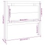 Bettkopfteil aus massivem grauem Kiefernholz, 105,5 x 4 x 100 cm von vidaXL, Kopf- und Fußteile - Ref: Foro24-817927, Preis: ...