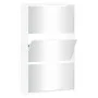 Shoe cabinet with mirror, 3 levels, glossy white, 63x17x102.5 cm by vidaXL, Shoe racks and shoe organizers - Ref: Foro24-3426...