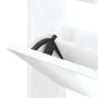Shoe cabinet with mirror, 3 levels, glossy white, 63x17x102.5 cm by vidaXL, Shoe racks and shoe organizers - Ref: Foro24-3426...