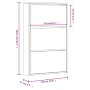 Schuhschrank und Spiegel 3 Ebenen weiß glänzend 63x17x102,5 cm von vidaXL, Schuhregale und Schuhorganisatoren - Ref: Foro24-3...