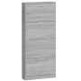 Mueble zapatero madera contrachapada gris Sonoma 59x17x150 cm de vidaXL, Zapateros y organizadores de calzado - Ref: Foro24-3...