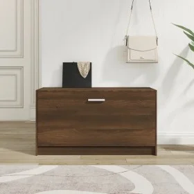 Banco zapatero madera contrachapada marrón roble 80x24x45 cm by vidaXL, Shoe racks and shoe organizers - Ref: Foro24-342646, ...