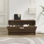 Banco zapatero madera contrachapada marrón roble 80x24x45 cm by vidaXL, Shoe racks and shoe organizers - Ref: Foro24-342646, ...