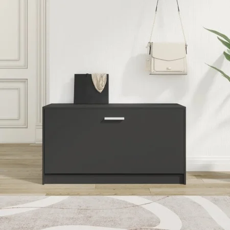 Black plywood shoe bench 80x24x45 cm by vidaXL, Shoe racks and shoe organizers - Ref: Foro24-342641, Price: 72,68 €, Discount: %