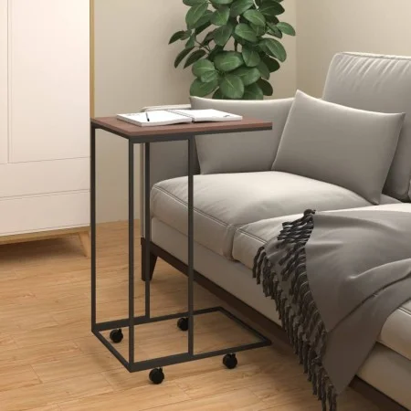 Black plywood side table with wheels 40x30x63.5 cm by vidaXL, Coffee table - Ref: Foro24-343096, Price: 32,98 €, Discount: %