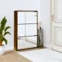 Schuhschrank und Spiegel mit 3 Ebenen in geräucherter Eiche, 63x17x102,5 cm. von vidaXL, Schuhregale und Schuhorganisatoren -...