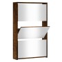 Mueble zapatero y espejo 3 niveles roble ahumado 63x17x102,5 cm by vidaXL, Shoe racks and shoe organizers - Ref: Foro24-34263...