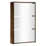 Schuhschrank und Spiegel mit 3 Ebenen in geräucherter Eiche, 63x17x102,5 cm. von vidaXL, Schuhregale und Schuhorganisatoren -...