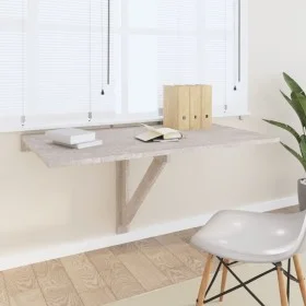 Concrete gray plywood folding wall table 100x60x56 cm by vidaXL, Folding tables - Ref: Foro24-342648, Price: 78,21 €, Discoun...