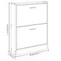 White plywood shoe cabinet 59x17x81 cm by vidaXL, Shoe racks and shoe organizers - Ref: Foro24-342534, Price: 82,16 €, Discou...