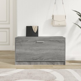 Banco zapatero madera contrachapada gris Sonoma 80x24x45 cm