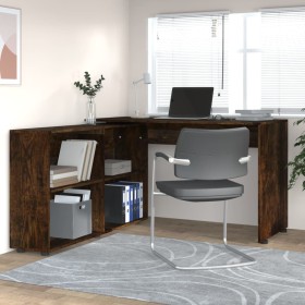 Eckschreibtisch aus geräuchertem Eichensperrholz von vidaXL, Schreibtische - Ref: Foro24-342662, Preis: 169,25 €, Rabatt: %