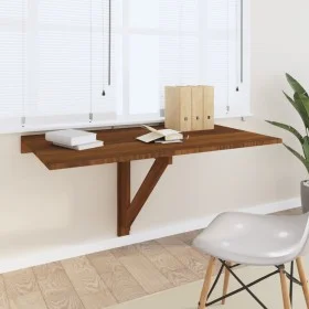 Mesa de pared plegable contrachapada marrón roble 100x60x56 cm de vidaXL, Mesas plegables - Ref: Foro24-342652, Precio: 77,28...