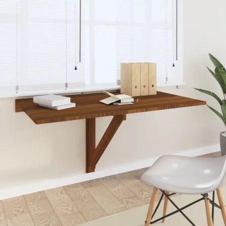 Oak brown plywood folding wall table 100x60x56 cm by vidaXL, Folding tables - Ref: Foro24-342652, Price: 79,33 €, Discount: %