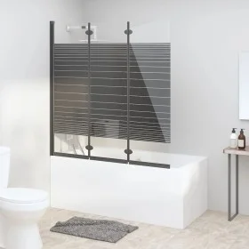 Mampara de ducha plegable de 3 paneles ESG negro 130x130 cm de vidaXL, Puertas de ducha - Ref: Foro24-151864, Precio: 173,97 ...