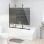 Folding shower screen with 3 black ESG panels 130x130 cm by vidaXL, shower doors - Ref: Foro24-151864, Price: 173,97 €, Disco...
