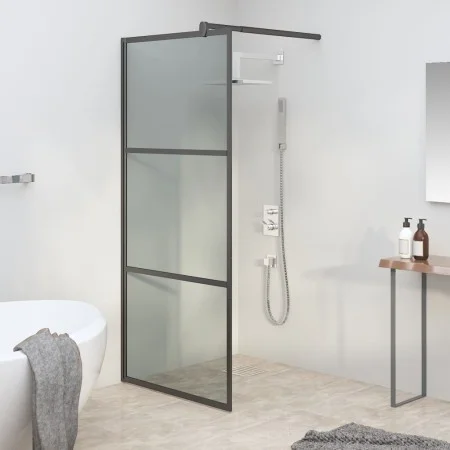 Accessible shower screen dark black ESG glass 90x195 cm by vidaXL, Shower walls and screens - Ref: Foro24-151890, Price: 181,...