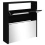 Shoe cabinet with mirror 2 levels black 63x17x67 cm by vidaXL, Shoe racks and shoe organizers - Ref: Foro24-342629, Price: 97...