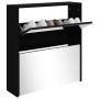 Shoe cabinet with mirror 2 levels black 63x17x67 cm by vidaXL, Shoe racks and shoe organizers - Ref: Foro24-342629, Price: 97...